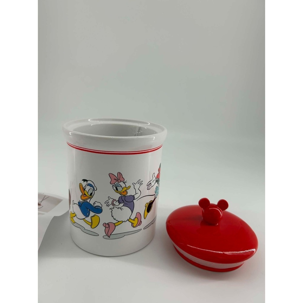 Disney Mickey Mouse & Friends Cookie Jar Red Mickey Ears Lid 1800flowers NEW